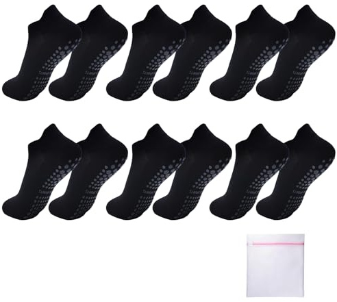 VEGCOO 6 Paia Calzini Antiscivolo per Donna e Uomo, Calzini Yoga Pilates Calze Antiscivolo Pilates per Yoga, Balletto, Danza, Fitness