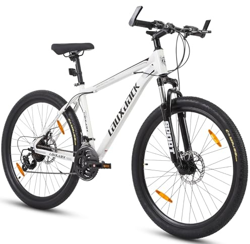 PVY Mountainbike 27,5 Zoll für Herren, Damen & Jugendliche ab 170 cm – 21-Gang Tourney Kettenschaltung, mechanische Scheibenbremse, Federgabel, Robustes City- & Trail-Fahrrad, Weiß