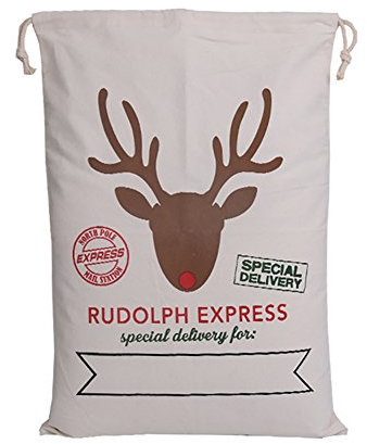 aspire Weihnachten Giant Leinwand Kordelzug Staubbeutel Wiederverwendbar Einkaufen Tasche Geschenk Lagerung, REH/Hirsch, Einheitsgröße