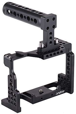 Andoer Camera Cage + Top-Griff-Kit Videofilm Filmherstellung Stabilisator Aluminiumlegierung mit kaltem Schuhhalter für Sony A7II / A7III / A7SII / A7M3 / A7RII / A7RIII Kamera