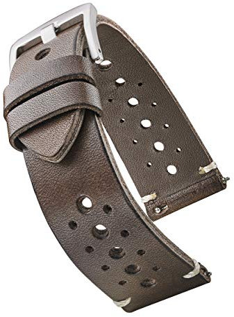 ALPINE Genuine Vintage Leather 20mm Watch Band - Replacement Watch Bands for Women & Men - Watch Strap with Quick Release Stainless Steel buckle - Compatible with Regular & Smart Watch Bands(Brown)