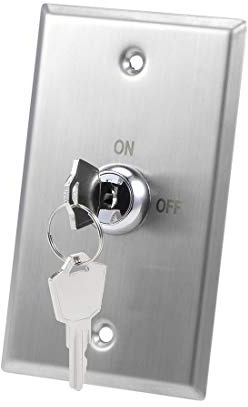 uxcell Key Switch Lock On/Off Exit Switch Emergency Door Release DPST for Access Control Panel Mount with 2 Keys