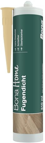 Fugendichtmasse Esche/Fichte für Parkett & Holzboden, Bona Fugendicht 310ml | Elastischer Holzkitt schleifbar, Silikonfreier Fugenfüller für Fußleisten & Türschwellen, Reparaturmasse Holzspachtelmasse