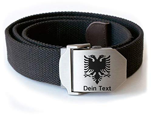 Generisch Albanischer Adler Gürtel Workwear Koppelschloss mit der Wunschgravur Dein Text, für Arbeitshose oder Diensthose