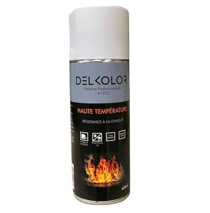 DELKOLOR - Delkolor Peinture Haute Température en Aérosol - 400ml - Couleur BLANC