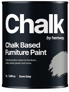 Hemway - Chalk Based Furniture Paint - Dove Grey 1 L | Chalky Matt Shabby Chic Finish for Interior & Exterior Home Decor | Quick Dry & All-in-one