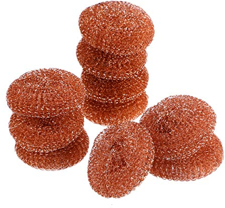 Spugne in Rame Palla di Pulizia Della Lavatrice in Rame Puro Spugnette per Piatti Pesanti Spugna Abrasiva in Rame per Pentole Pentole Pulizia Forni Saldatori Dorati 10 Pz