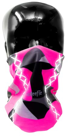 REEFLEXX Grey-Pink Camou Loop, Schlauchschal Halstuch Multifunktionstuch, Camouflage bedruckt und mit Reflektoren atmungsaktiv, für Erwachsene
