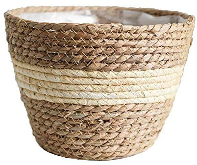 Panier de rangement nordique en paille - En rotin - Pour jardin, maison, salon, chambre, magasin - Beige - L