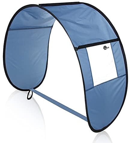yourGEAR Pop Up Trolley Roof - universelles Sonnendach für Bollerwagen Trolley Dach mit Fenster Faltwagen Strandwagen Blau