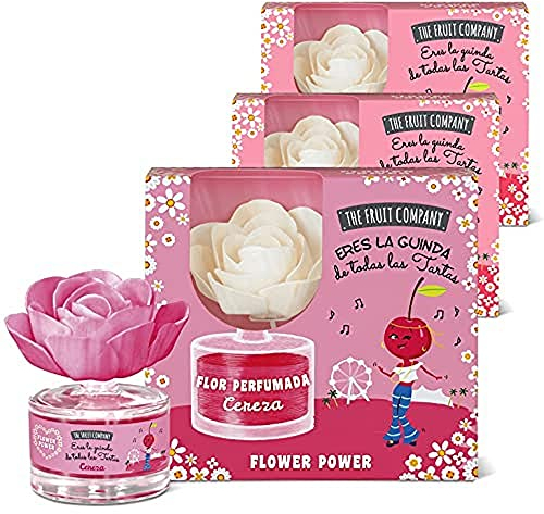 The Fruit Company Ambientador Flor Perfumada Cereza. Ambientadores de Hogar Flower Power (Pack 3 uds. x 50 ml)