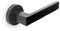 EMUCA - Manetas para puertas de interior, juego de manillas para puerta de paso con roseta D.50 mm, Aluminio, Negro