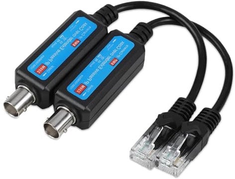 Agatige Extensor Pasivo de IP Ethernet sobre Coaxial, Extensor De Receptor De Transmisor Coaxial de Red de 10/100Mbps 1CH para Cámara IP NVR