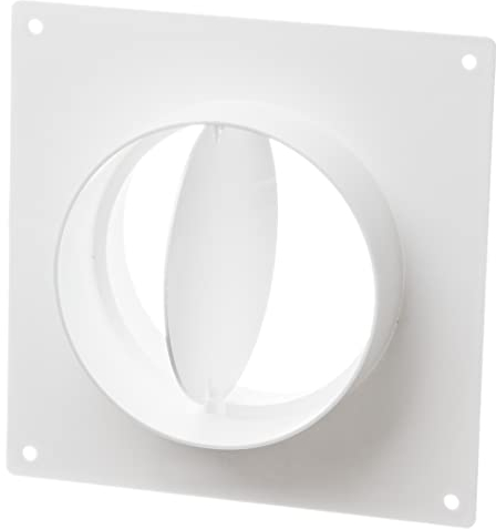 Ø 125mm Raccord de Gaine avec Flange - Bride Murale Circulaire en Plastique avec Clapet Anti-retour