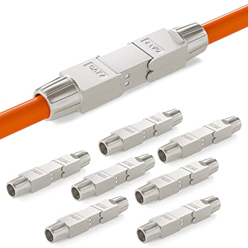 HB-DIGITAL 8x CAT 7 LSA werkzeugloser Netzwerkkabel Verbinder CAT 7 STP feldkonfektionierbare Kupplung Adapter Verlängerung für LAN Verlegekabel Ethernet Installationskabel