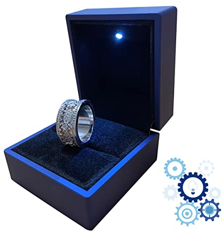 Anti-Angst Ring für Erwachsene, Spinner Ring Herren Damen Edelstahl Zappelband Ringe Stressabbau Anxiety Drehbar Meditationsring Schmuck Geschenk,Silber,11