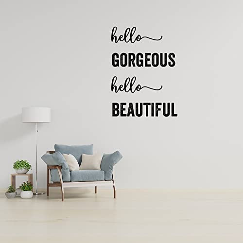 Wandaufkleber Hello Gorgeous, Hello Beautiful Family, inspirierende Wandaufkleber, Zitate, motivierende Bürodekoration, Zitat, Wandkunst, Vinyl, Wandaufkleber, Klassenzimmer, Fitnessstudio, Wörter