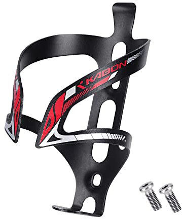KABON Bike Water Bottle Holder, Lightweight Bicycle Alloy Aluminum Side Load Water Bottle Cage Brackets for Road Bike MTB (New Red)