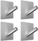 LgowithU Ganchos Adhesivos ara Pared, 4 Piezas 3M Colgador Toalla baño Adhesivo, Acero Inoxidable Mate Colgador Cocina sin Taladro para Cocina y Baño(plateado-3)