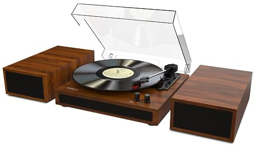 Wiibo Mustang 1970-BT Light - Tocadiscos de Vinilo con Altavoces y Bluetooth - Giradiscos de Diseño Retro - Salidas RCA para Altavoces - Selección de Velocidades 33/45/78 RPM - Cápsula de Cerámica