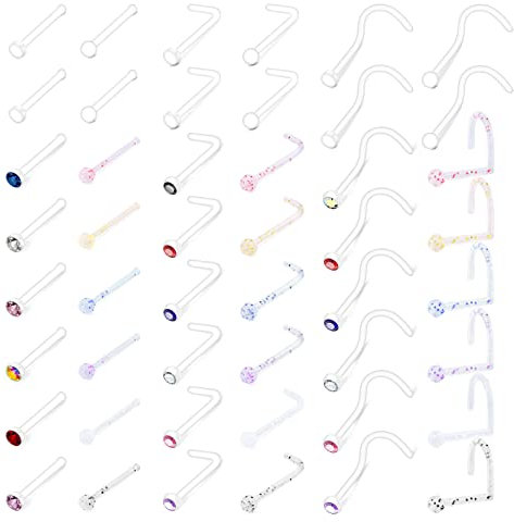 AceFun Piercing Retainer 18G 20G 22G Flexible Acryl Nasenstecker Septum Lippe Ohr Nase Zunge Nipplering Hufeisen Tragus Stud Retainer Kunststoff Piercing