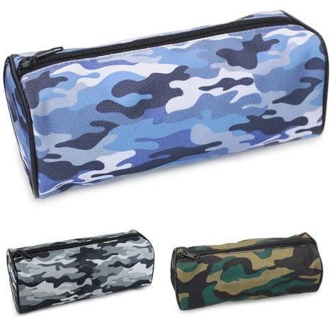 Fashion Stationery Pencil Case Boys Secondary School Blue Camouflage Pencil Cases for Girls Kids or Children at Primary School or a Teenage Boy 1 Large Compartment Storage Case