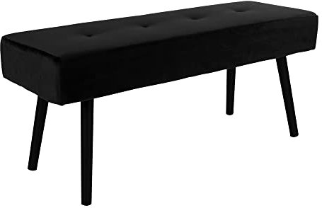 LEBENSwohnART Elegante Bank BISKY schwarz Samt ca. 100cm
