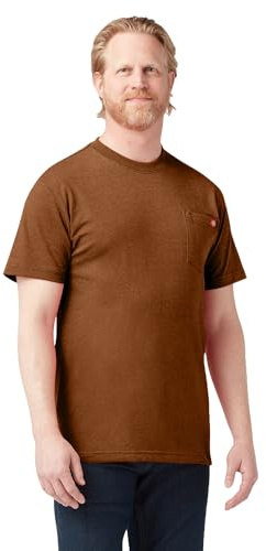 Dickies Men's Short Sleeve Heavyweight T-Shirt Work Utility, Copper Single Dye Heather, Medium