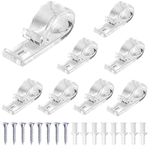 guangyuan 8 Pcs Blind Cord Safety Device Plastic Cord Guides Roller Blind Safety Clip Roller Clear Shade Blind Chain Safety Retainer Clip for Cord,Clear Cord Cleat