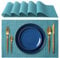 IPEA Manteles Individuales Elegantes 45 x 30 cm para Cena, Almuerzo, Desayuno - 6 Unidades - Mantel Individual Lavable, Resistente al Calor, Antideslizante, Antimanchas para Mesa de Cocina - Azul