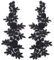 GORGECRAFT 4Stk Florale Spitzenapplikation Schwarze Blume Bestickt Aufnäher Rosenblätter Kragen Stoffapplikation Für DIY Nähen Basteln Kleid Kleidung Rucksäcke Verzierungen 36x14.5 cm