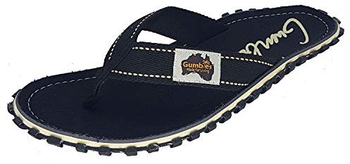 Gumbies Originals - Flip Flops aus recycelten Materialien - profilierte Sohle aus wiederverwerteten Autoreifen, Fußbett aus Canvas-Baumwolle, Baumwoll-Zehensteg - Original Black, 39