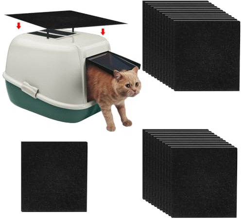 Kohlefaser Ersatz Katzenstreufilter,Ersatzfilter für Katzentoilette Katzenstreu Filter,Ersatzfilter für Katzentoilette,Kohlefilter für Katzentoilette,Aktivkohlefilter Katzenstreu,24pcs