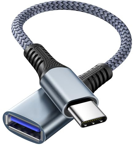 ANDTOBO Adaptateur USB C vers USB 3.0 OTG, USB C Mâle vers USB 3.0 Femelle OTG Câble Thunderbolt3 on The Go pour iPhone 16/15 Pro Max Plus, Samsung Galaxy S23/S22/S21/S20/S23 Ultra, MacBook Pro/Air