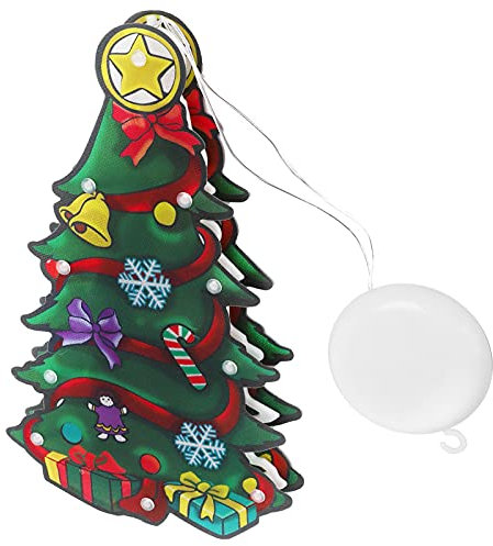 LED-Weihnachtsfensterdekoration, Doppelseitiger Hängender Weihnachtsbaum-Silhouette-Anhänger für Geschäft/Wand/Kamin/Weihnachtsbaum