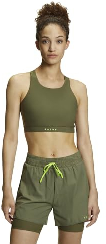 FALKE Damen Sport-BH Running Sports Bra Racer W SB Funktionsmaterial für hohen Aktivitätslevel 1 Stück, Grün (Herb 7754), M