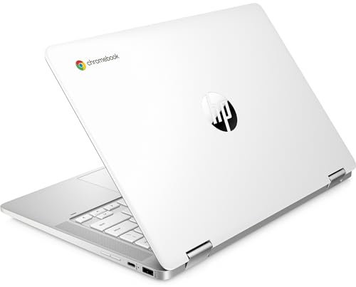 HP Chromebook x360 14a-ca0002sl, Intel Celeron N4120, 4GB RAM LPDDR4, eMMC da 64GB, Display Touch da 14 FHD, IPS, Antiriflesso, Slim, Scheda grafica Intel UHD 600, Wi-Fi, ChromeOS, Webcam HD, Bianco