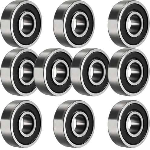 TUZUK 10 Stück 6205-2RS Kugellager Abgedichtet 25x52x15mm Vorgeschmiert/Chromstahl/Gummi Doppeldichtung, 6205RS Rillenkugellager