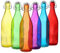 simpa 1 Litre Traditional Vintage Style Glass Bottles with Swing Top Lids - Set of 6 Assorted Colour Bottles.