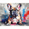 Kit de peinture par numéros pour adultes bouledogue français chien coloré (STY39) peint bricolage peinture à l'huile cadeau avec pinceaux et peintures acryliques décoration d'intérieur 40 x 50 cm
