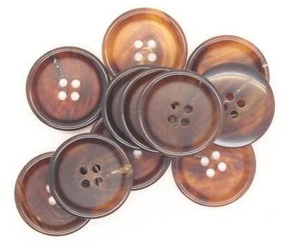 ByaHoGa 10 Stück 25mm Hellbraun Knöpfe ECHT Horn Knöpfe für anzüge jacken mäntel uniform (Hellbraun)