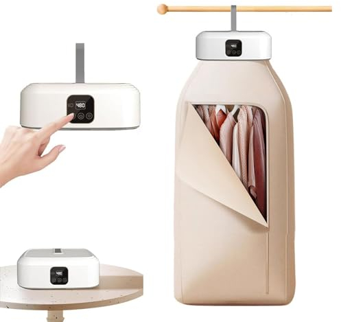 HJDSUDU Secadoras portátiles para lavandería, Mini Secadora Plegable para vehículos recreativos con Control Remoto, Bolsa Secadora, Secadora de Ropa portátil, Secadora compacta para apartamento