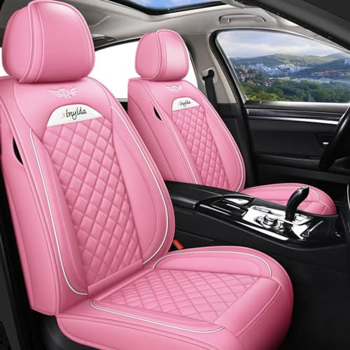 Jialuode Autositzbezüge Set für Mitsubishi Für Space Star Vordersitze und Rückbank Schonbezüge Sitzbezug Komplett-Set Rosa