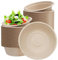 yayafunfun 100Pcs Small Disposable Brown Bowls for Parties,11.8oz/350ml Brown Paper Bowl Serving Biodegradable Dessert Soup Sugarcane Bowl Compostable Bowls Picnic for Hot Cold Food