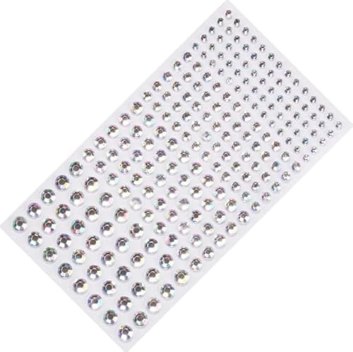 1330 Pcs Pearl Stickers,Hair Gems,Gem Stickers,Pearl Rhinestone Stickers, Self Adhesive Pearl Stickers and Crystal Gems Stickers (3mm/4mm/5mm/6mm) for Face Hair Nail Clothes DIY Craft
