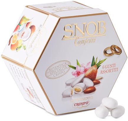 Confetti Crispo Snob Lieto Evento Matrimonio Bianco 6 Gusti Assortiti 500 gr