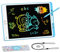 DCV 16 Zoll LCD Schreibtafel Kinder, buntes Zaubertafel Maltafel mit Cartoon-Aufklebern, Schreibtafel abwischbar mit Sperrfunktion, Lernspielzeug Schreibtablett für Mädchen Jungen 2-9 jährige -Blua
