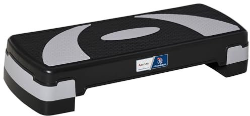 HOMCOM Stepper Fitness Aerobic - Aosom.fr x FFHandball - hauteur réglable 10/15/20 cm surface antiderapante 80 x 31 x 20 cm noir gris clair