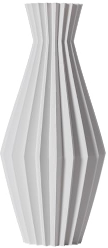 3D Vase Dekovase Daria XL 38cm Bodenvase Deko Vase Pampasgras Trockenblumen (Weiß)