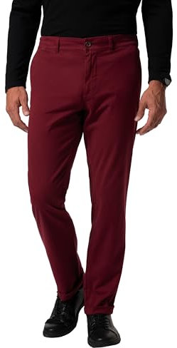 Boston Park Herren große Größen Übergrößen Menswear L-8XL Chino, Bauchfit, Bund seitlich elastisch, bis 70/35 dunkelrot 54 832307545-54
